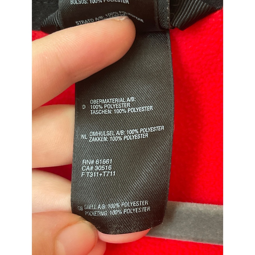 The North Face Red Black Colorblock Fleece Jacket Full Zip Mens L vintage Y2K - Picture 7 of 8